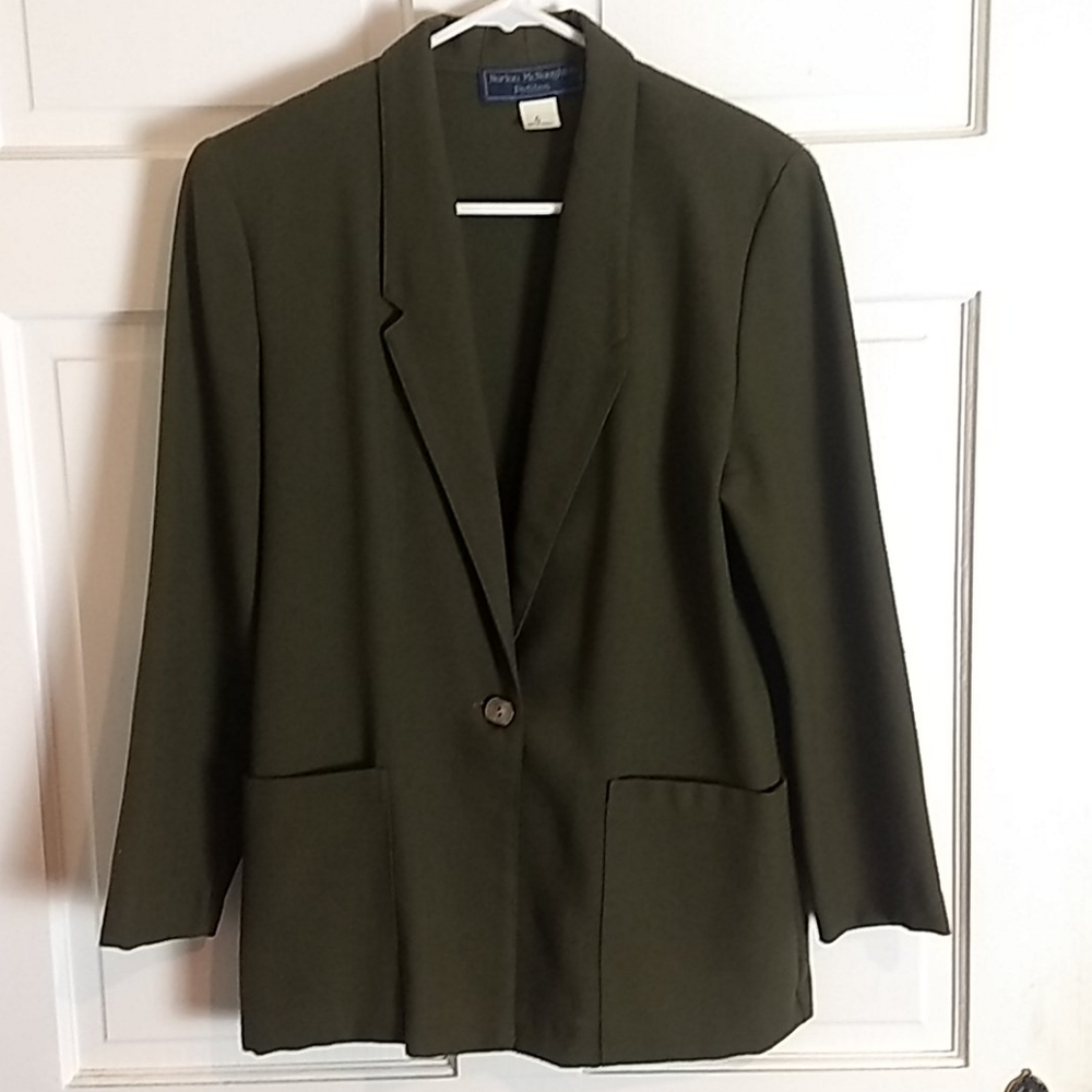 Norton McNaughton Olive Green Blazer with scarf